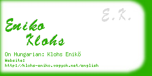 eniko klohs business card